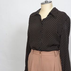 The Patterned Jones New York Silk Blouse